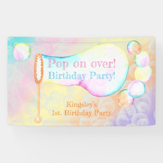 Banderoles Pop On Over Anniversaire de enfant Party (Horizontal)