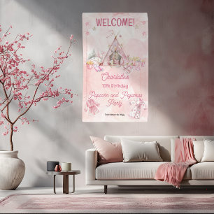 Banderoles Popcorn rose et Pyjamas Swood fête d'anniversaire