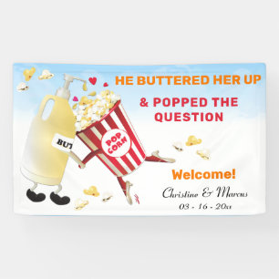 Banderoles Popped The Question Popcorn & Butter Fiançailles