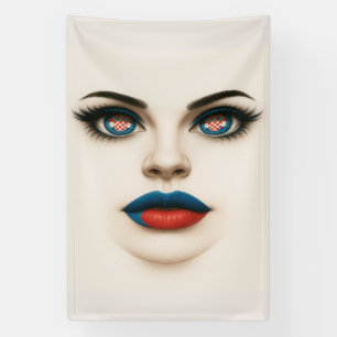 Banderoles Portrait de la pop croate beauté yeux & lèvres