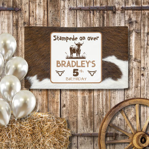 Banderoles Poster de animal Bétail Stampede Anniversaire Brow