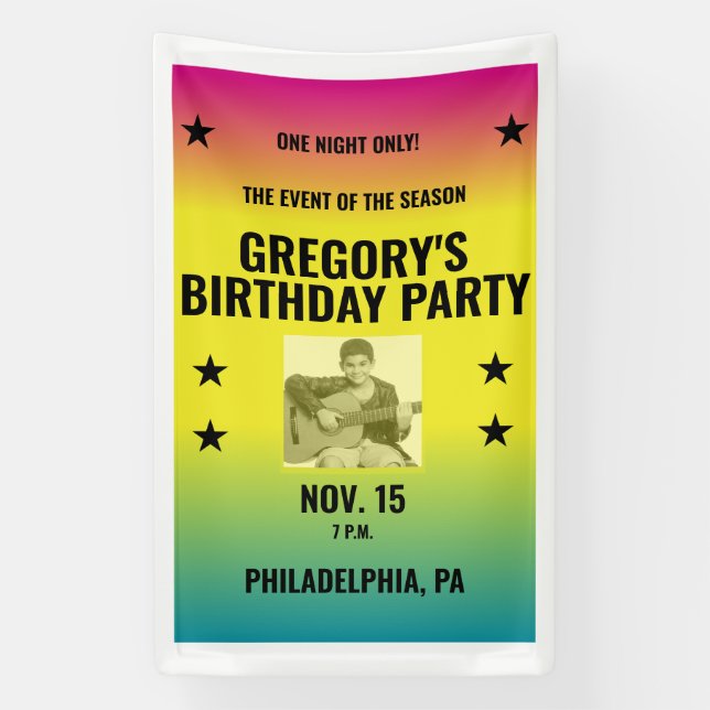 Banderoles Poster vintage Ombre Concert avec photo personnali (Verticale)