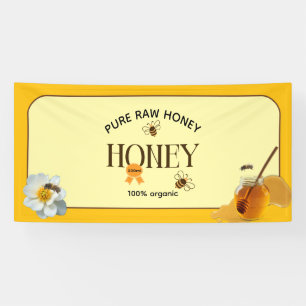 Banderoles Pot de miel Abeille à miel Nid d'abeilles Apiary