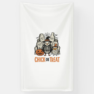 Banderoles Poulet drôle ou traitement Halloween poulet graphi