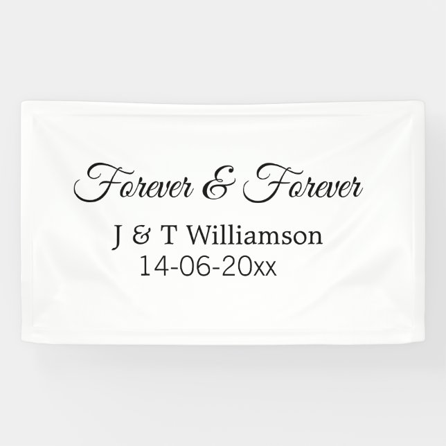 Banderoles Pour toujours & toujours ajouter nom de couple dat (Horizontal)