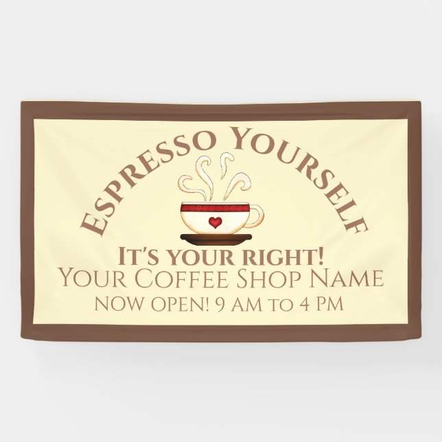 Banderoles Premier amendement:Espresso (Horizontal)