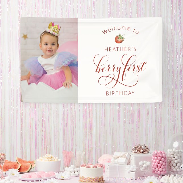 Banderoles Premier anniversaire de Berry (Berry First Birthday Welcome Banner by Painted Paperie
)