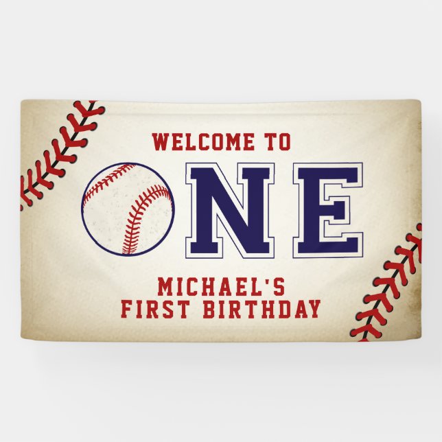 Banderoles Premier anniversaire du baseball vintage (Horizontal)