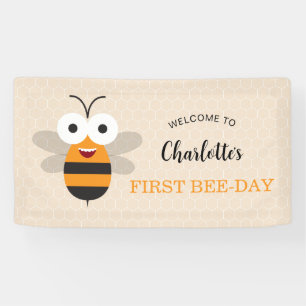 Banderoles Premier anniversaire d'une fille 1er Bee-Day Migno