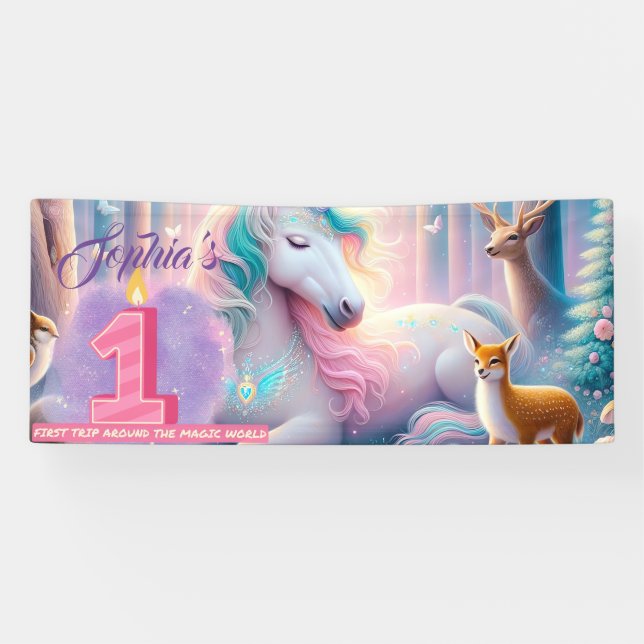 Banderoles Premier anniversaire Pary personnalisable (Horizontal)