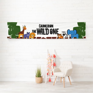Banderoles Premier anniversaire Safari Jungle Wild One person