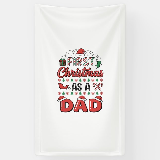 Banderoles Premier Noël Papa Fête (Vertical)