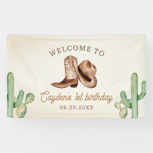 Banderoles Premier Rodéo 1er Anniversaire Western Cowboy