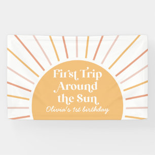 Banderoles Premier voyage autour du Soleil Soleil 1er anniver