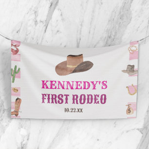 Banderoles Première Rodéo Cowgirl 1ère fête d'anniversaire