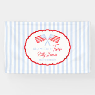 Banderoles Preppy Boys Red White & Two Patriotic Birthday