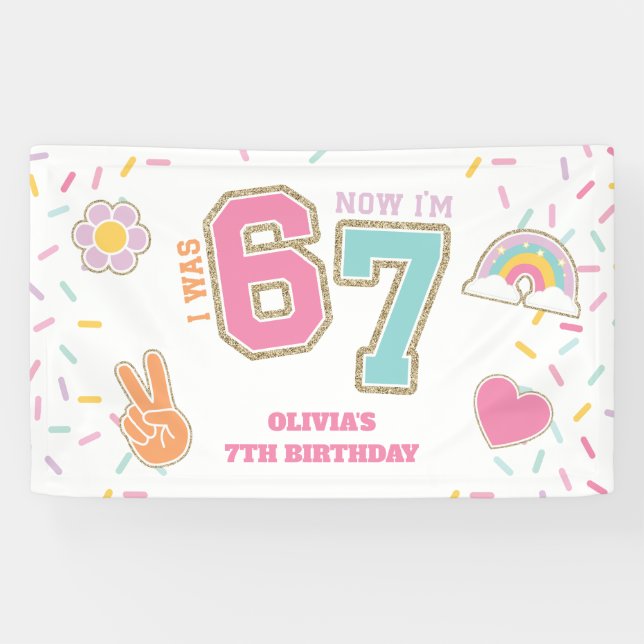 Banderoles Preppy Patch j'avais SIX ans maintenant j'ai SEPT  (Horizontal)