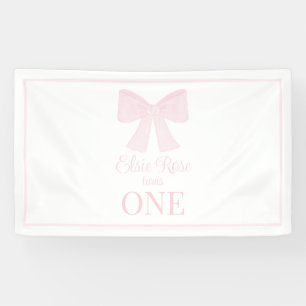 Banderoles Preppy Pink Bow Grandmillennial Premier anniversai