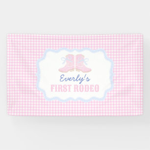 Banderoles Preppy Rodeo First Birthday Cowgirl Boots