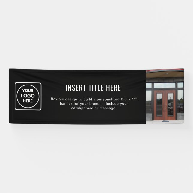 Banderoles Présentation de logo professionnel noir moderne po (Horizontal)