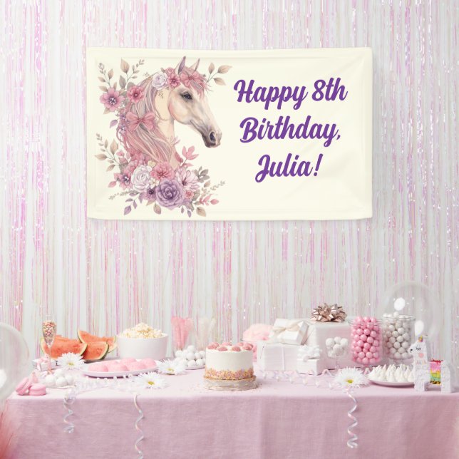Banderoles Pretty Ponies and Petals Birthday Banner (Fête)