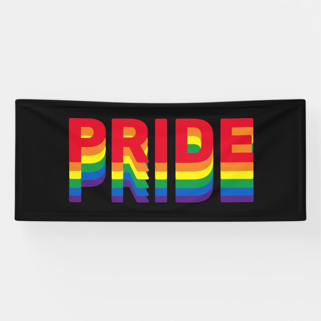 Banderoles Pride lgbt lgbtq queer gay rainbow retro black (Horizontal)