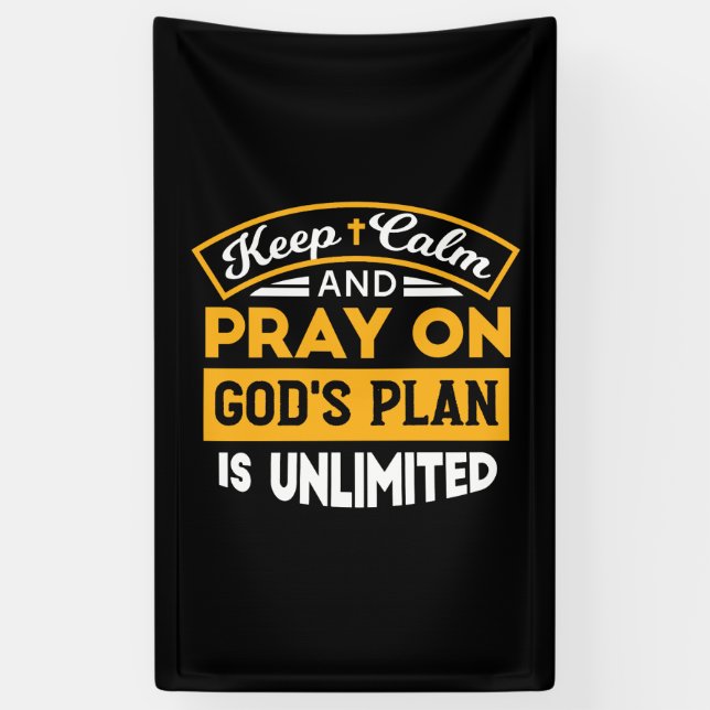 Banderoles Priez et faites confiance au plan illimité de Dieu (Vertical)