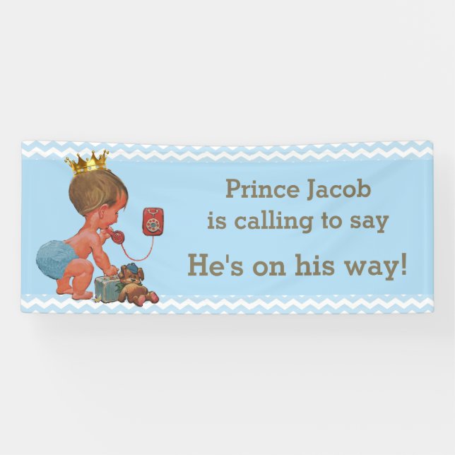 Banderoles Prince Calling pour le dire est sur son baby (Horizontal)