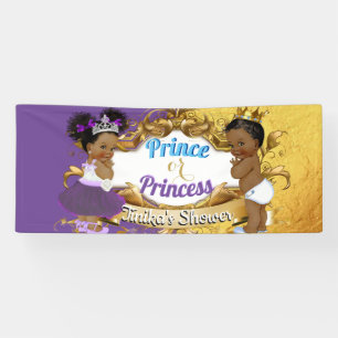 Banderoles Prince ou princesse africains Purple & Gold Elegan
