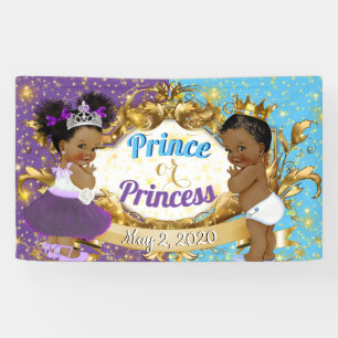 Banderoles Prince ou Princesse d'Afrique Purple & Blue Elegan