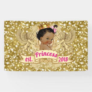 Banderoles Princesse africaine de fantaisie Banner du rose