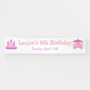 Banderoles Princesse Anniversaire rose et violet