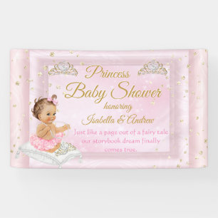 Banderoles Princesse Baby shower Tiara Rose