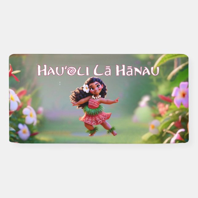 Banderoles Princesse Hula Hauʻoli (Horizontal)