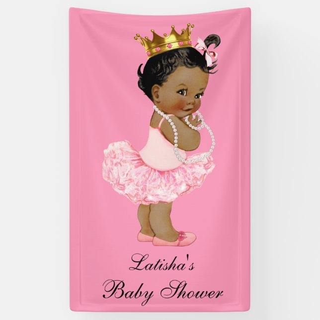 Banderoles Princesse mignonne baby shower de tutu ethnique (Vertical)