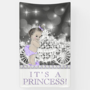 Banderoles Princesse pourpre baby shower