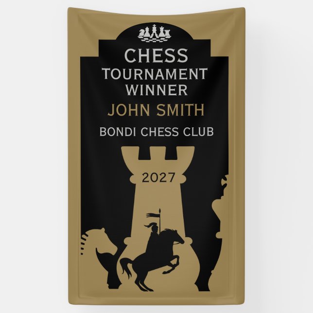 Banderoles Prix des joueurs d'échecs compétitifs (Vertical)