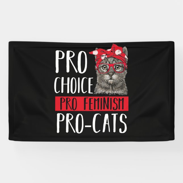 Banderoles Pro Choice Pro Feminism Pro Chats Chat Avec Bandan (Horizontal)