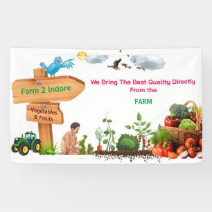 Banderoles produits du marché des agriculteurs aquarelle ferm