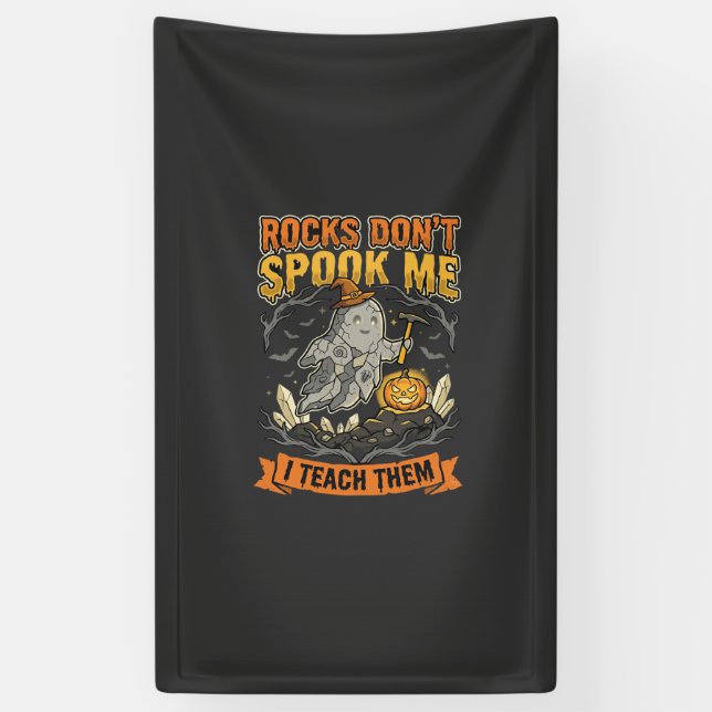 Banderoles Prof de géologie d'Halloween épouvante (Vertical)