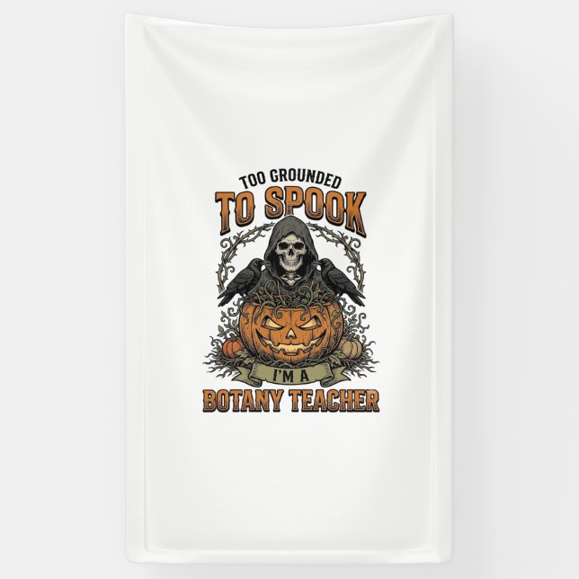 Banderoles Professeur de botanique Halloween Gravure vintage  (Vertical)