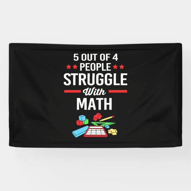 Banderoles Professeur De Mathématiques 5 Sur 4 Personnes (Horizontal)