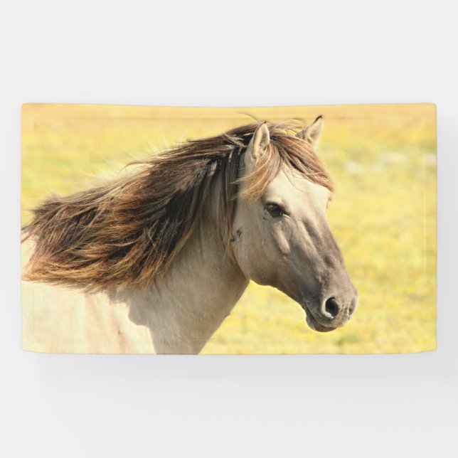 Banderoles Profil du cheval beige (Horizontal)