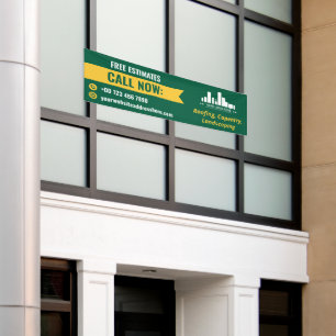 Banderoles Promo du logo Green Yellow Small Business Call Now