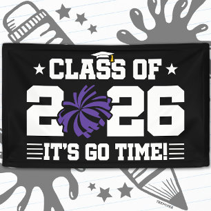 Banderoles Promotion 2026 Purple Cheer Graduation C'est Parti