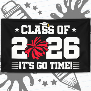 Banderoles Promotion 2026 Rouge Cheer Graduation C'est Parti