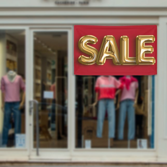 Banderoles Promotion de la Boutique de ballon Shining Gold (Shining Gold SALE Balloon Store Promotion Banner)