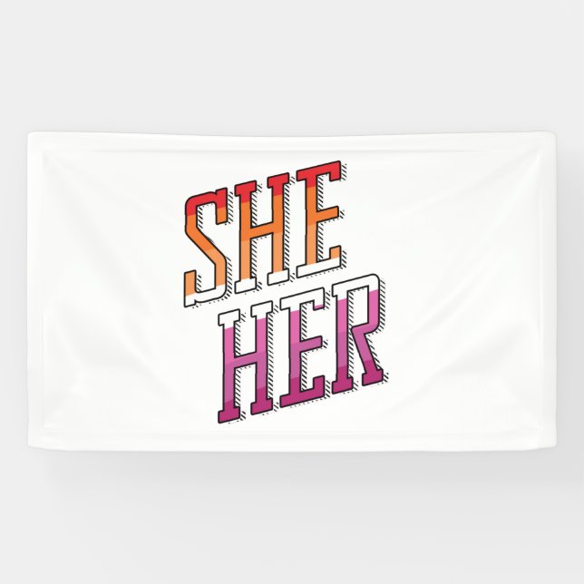 Banderoles Pronoms lesbiens Elle La (Horizontal)