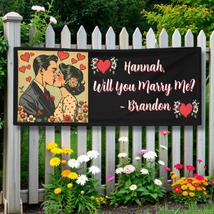 Banderoles Proposition de mariage Romantique rétro du milie