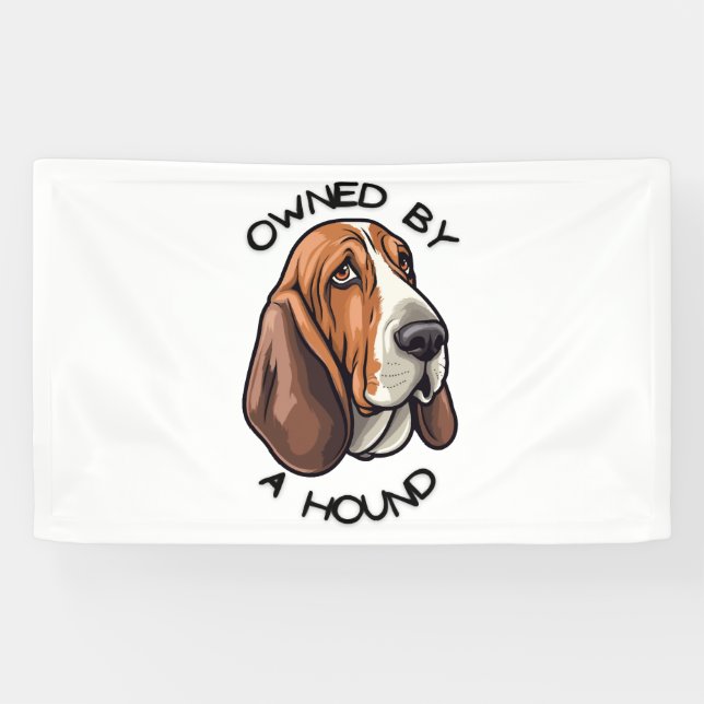 Banderoles Propriété de quelqu'un Basset Hound (Horizontal)